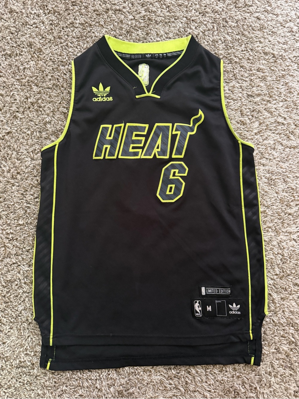 adidas Black Jersey with Neon Yellow Trim